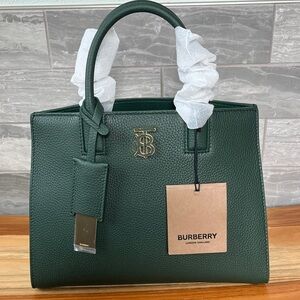 Burberry Forest Green Leather Satchel